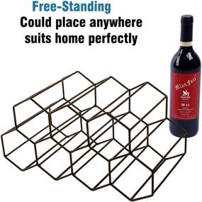 img 2 attached to Urban Deco Wine Rack: Stylish Freestanding Cabinet for Countertop Wine Storage (Brown Wine Rack)