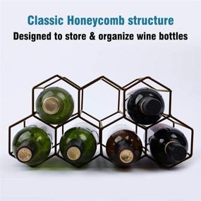 img 3 attached to Urban Deco Wine Rack: Stylish Freestanding Cabinet for Countertop Wine Storage (Brown Wine Rack)