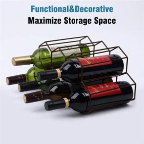 img 1 attached to Urban Deco Wine Rack: Stylish Freestanding Cabinet for Countertop Wine Storage (Brown Wine Rack)