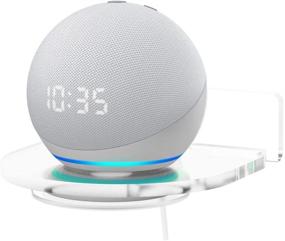 img 4 attached to Акриловая полка настенного крепления для Echo Dot 4-го и 3-го поколения, а также для Google Home и Nest WiFi - универсальный держатель для стены с управлением кабелями, экономящий место решение для предметов массой до 7 фунтов.