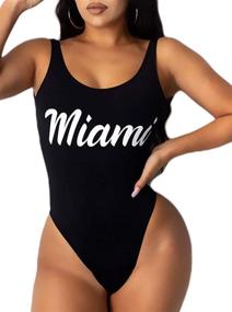 img 4 attached to 👙 LilyCoco Women's One Shoulder Stripe Monokini: Stylish Swimsuit with High Cut & Thong Detail