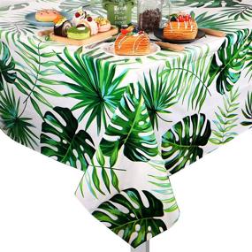 img 4 attached to 🌴 Tropical Disposable Rectangular Tablecloth - Stylish Decorations for Parties and Events