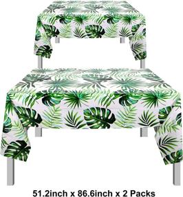 img 1 attached to 🌴 Tropical Disposable Rectangular Tablecloth - Stylish Decorations for Parties and Events