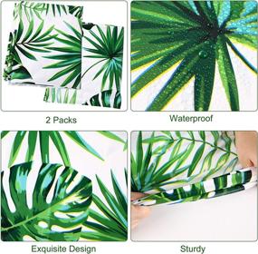 img 2 attached to 🌴 Tropical Disposable Rectangular Tablecloth - Stylish Decorations for Parties and Events