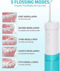 img 3 attached to 🚿 Cordless Water Flossers for Teeth: HEATOO Portable Dental Oral Irrigator with 5 Modes & 5 Tips - IPX7 Waterproof Water Flosser for Home and Travel