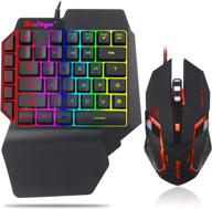 rgb gaming keyboard and backlit mouse combo - single hand mechanical feeling, rainbow letters glow, usb wired - with wrist rest support - ideal for gaming - complete gaming keyboard set логотип