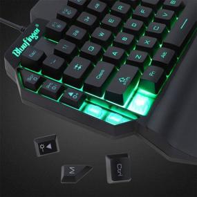 img 2 attached to RGB Gaming Keyboard and Backlit Mouse Combo - Single Hand Mechanical Feeling, Rainbow Letters Glow, USB Wired - with Wrist Rest Support - Ideal for Gaming - Complete Gaming Keyboard Set