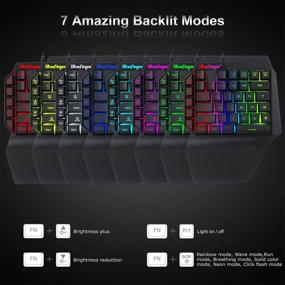 img 3 attached to RGB Gaming Keyboard and Backlit Mouse Combo - Single Hand Mechanical Feeling, Rainbow Letters Glow, USB Wired - with Wrist Rest Support - Ideal for Gaming - Complete Gaming Keyboard Set
