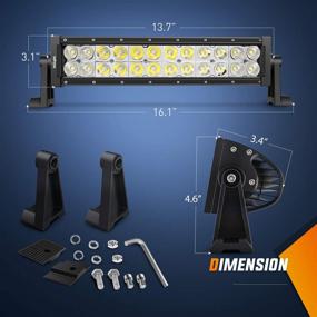 img 3 attached to 🚜 Nilight NI01C-72W 13.5-Inch 72W LED Work Light Spot Bar for Off-Road Driving, Fog Lamp, 4x4 Off-Road, ATV, SUV, Jeep
