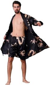 img 4 attached to 🐉 Stylish and Luxurious COSOSA Satin Dragon Robes Shorts – Unleash Your Inner Elegance!