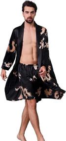 img 3 attached to 🐉 Stylish and Luxurious COSOSA Satin Dragon Robes Shorts – Unleash Your Inner Elegance!