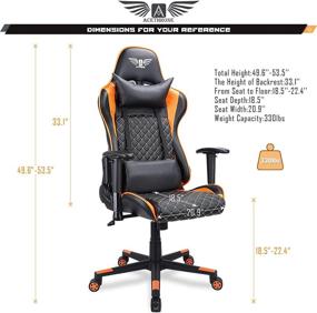 img 3 attached to Acethrone Gaming Chair: High Back Computer Chair with Soft PU Leather, Racing Executive Ergonomic Design, Adjustable Swivel, Reclining, Headrest, and Lumbar Support - Ideal for Adults (Orange)