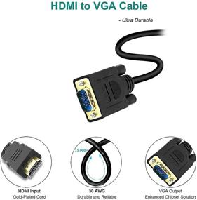 img 1 attached to 🔌 HDMI to VGA Cable, Benfei 2 Pack 6 Feet Male to Male - Compatible with PC, Monitor, Projector, HDTV, and More!