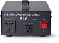 🔌 elc t-1000 1000-watt voltage converter transformer - step up/down - 110v/220v - circuit breaker protection - 3-year warranty logo