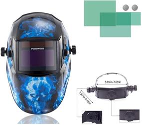 img 1 attached to 🔥 FOOWOO Auto-Darkening Welding Helmet: Solar Powered Welder Mask with Adjustable Shade Range 5-9/9-13 for Grind/MMA, MIG/MAG, TIG Welding