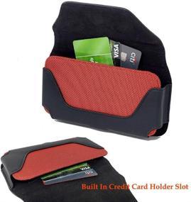 img 1 attached to 📱 AIScell Red Black Oversize Leather Pouch Holster Belt Loop Case: Universally Compatible Faux Leather Horizontal Cellphone Belt Clip Hip Holster for Smartphones (7.00X3.60X0.60 Inches) - Fits Phones with Thick Covers