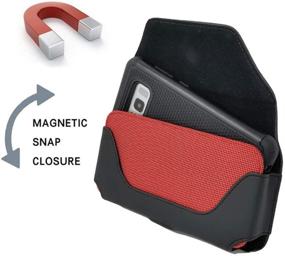 img 3 attached to 📱 AIScell Red Black Oversize Leather Pouch Holster Belt Loop Case: Universally Compatible Faux Leather Horizontal Cellphone Belt Clip Hip Holster for Smartphones (7.00X3.60X0.60 Inches) - Fits Phones with Thick Covers