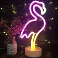 🦩 flamingo neon signs with led lights - battery/usb powered, pink flamingo decor light for bedroom, birthday, wedding, christmas логотип