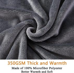 img 2 attached to 🛋️ Thick and Cozy Queen Size Blanket for All Seasons - 350GSM Soft Fuzzy Microplush Lightweight Thermal Fleece Blankets for Couch, Bed, and Sofa - SOFTCARE Dark Gray - 90" x 90