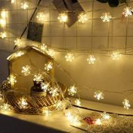 🎄 merdeco snowflake string lights - 16ft/5m 50 led warm white fairy lights for christmas, wedding, party - indoor & outdoor decor logo