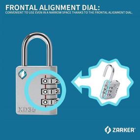 img 1 attached to 🔒 ZARKER XD35 Padlock: 3 Digit Combination Lock for Gym, Sports, School, Employee Locker & More - Metal & Steel - Easy to Set Combo - 1 Pack (Emerald)