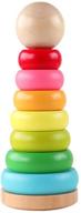🌈 деревянный разноцветный стакер gemem: веселая обучающая игрушка для малышей от 18 месяцев до 2 лет, безопасная для игры логотип