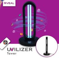 🌟 rveal uvilizer tower - portable uv light sanitizer & ultraviolet sterilizer lamp (for home, travel, room) | powerful 38w uvc disinfection bulb | wireless remote control | made in usa logo