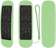 protective silicone remote case for logitech harmony companion all in one remote control shockproof washable skin-friendly remote control cover with loop (glow in dark green) logo