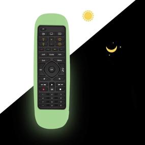 img 3 attached to Protective Silicone Remote Case For Logitech Harmony Companion All In One Remote Control Shockproof Washable Skin-Friendly Remote Control Cover With Loop (Glow In Dark Green)