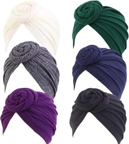 img 4 attached to Womens Autumn Winter Knotted Headwear Sports & Fitness