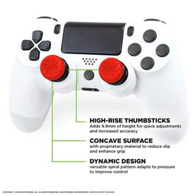img 3 attached to 🎮 Enhanced PS4 Controller Performance: KontrolFreek FPS Freek Inferno Thumbsticks - 2 Red High-Rise Concave Sticks