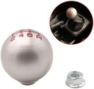 🚗 high-quality 6 speed gear shift knob: ideal for honda civic fd2 rsx fa5 fg2 fb6 s2000 type-r - m10 x 1.5 adapter nuts - aluminum round ball shifter head stick lever logo