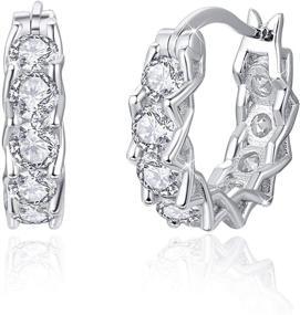 img 4 attached to 925 Sterling Silver Huggie Hoop Earrings with Hinged Design - Trendy Jewelry Gifts for Women and Girls