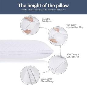 img 2 attached to Полиэстеровые подушки, регулируемые для комфортного сна в правильном положении
