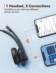 img 1 attached to 🎧 Ultimate 34Hrs Wireless Bluetooth Headset with Microphone: Perfect for Truckers, Call Centers, and Online Classes!