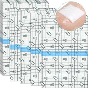 img 4 attached to 🌊 Waterproof Transparent Stretch Bandage Film: 36 Sheets of Clear Shower Protector, Large Disposable Shield Cover (6 x 10 Inches)