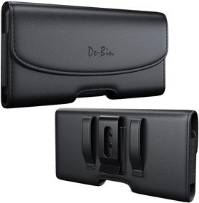 img 3 attached to De-Bin Belt Case for iPhone 12 Pro Max, iPhone Xs Max Holster with Belt Clip Loops Pouch Cover - Compatible with Apple iPhone 12 & 11 Pro Max / Xs Max / 6+ 6s+ 7+ 8+ Plus (Black)