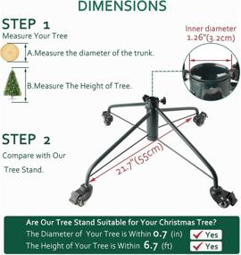 img 2 attached to 🎄 ELFJOY Large Metal Rolling Christmas Tree Stand for Artificial Trees - 21.65&#34;