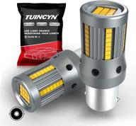 💡 tuincyn newest 1156 led bulb: super bright 6500k white light with built-in load resistor for no hyper flash - error free 12v ba15s p21w 1141 1003 7506 bulb ideal for back up reverse rv camper tail light logo