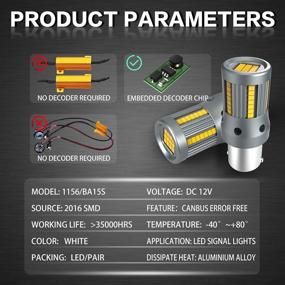 img 1 attached to 💡 TUINCYN Newest 1156 LED Bulb: Super Bright 6500K White Light with Built-in Load Resistor for No Hyper Flash - Error Free 12V BA15S P21W 1141 1003 7506 Bulb Ideal for Back Up Reverse RV Camper Tail Light