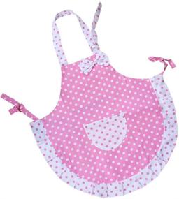 img 1 attached to 👸 Homgaty Princess Bowknot Kitchen Apron with Pocket - Artist &amp; Chef Apron for Women and Kids Baking, Cooking, Painting Party - 2 Layers Cloth Parent-Child Set