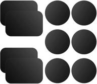 🦉 owlkela mount metal plate - universal magnetic replacement stickers for car mounts (10 pack black) - adhesive rectangle and round plates logo