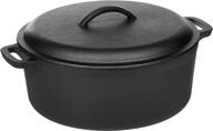 🍳 7-quart pre-seasoned cast iron dutch oven pot with lid & dual handles - amazon basics logo