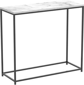 img 3 attached to 🖤 Safdie & Co. Multicolor Marble Black Metal Console Table