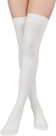 zando womens long thigh high socks: stylish cotton over the knee high stockings for everyday wear logo