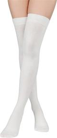 img 4 attached to Zando Womens Long Thigh High Socks: Stylish Cotton Over the Knee High Stockings for Everyday Wear