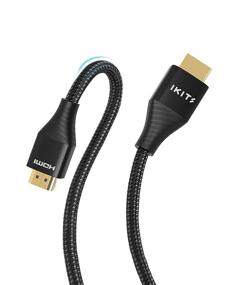 img 4 attached to IKITS HDMI Cable 4K 6 Feet: High Speed 18Gbps HDMI 2.0 Cable - Braided 4K HDR, HDCP 2.2/1.4, 3D, 2160P, 1080P, Ethernet-Audio Return - Compatible with UHD TV, Blu-ray, PS4/3, PC, Fire TV