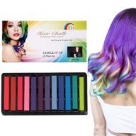 🌈 temporary hair chalk pens - 12 vibrant colors | washable hair color for party, cosplay, theater, halloween, christmas, makeup logo