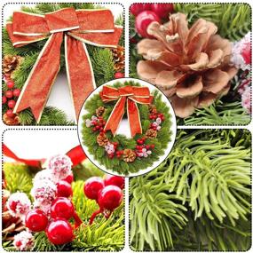 img 3 attached to 🎄 Yostyle 16 Inch Christmas Wreath with Pinecone and Red Berries - Outdoor Lighted Front Door Decoration for Christmas Holidays