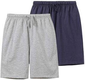 img 4 attached to 🩳 UNACOO Unisex 2 Pack Cotton Shorts: Premium Boys' Clothing for Comfort and Style